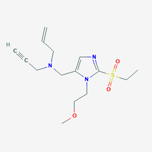 molecular formula C15H23N3O3S B5200076 N-{[2-(ethylsulfonyl)-1-(2-methoxyethyl)-1H-imidazol-5-yl]methyl}-N-2-propyn-1-yl-2-propen-1-amine 