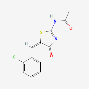 molecular formula C12H9ClN2O2S B5200098 N-[5-(2-chlorobenzylidene)-4-oxo-1,3-thiazolidin-2-ylidene]acetamide 