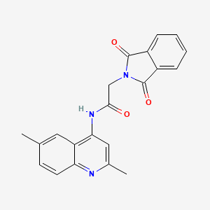 molecular formula C21H17N3O3 B5200100 N-(2,6-dimethyl-4-quinolinyl)-2-(1,3-dioxo-1,3-dihydro-2H-isoindol-2-yl)acetamide 