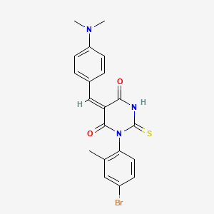 molecular formula C20H18BrN3O2S B5200197 1-(4-bromo-2-methylphenyl)-5-[4-(dimethylamino)benzylidene]-2-thioxodihydro-4,6(1H,5H)-pyrimidinedione 