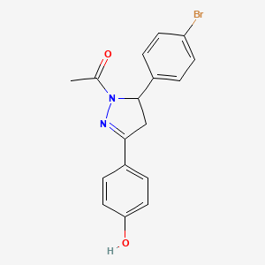 molecular formula C17H15BrN2O2 B5200205 4-[1-acetyl-5-(4-bromophenyl)-4,5-dihydro-1H-pyrazol-3-yl]phenol 