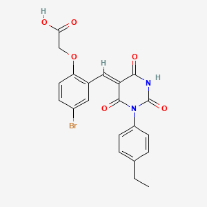 (4-bromo-2-{[1-(4-ethylphenyl)-2,4,6-trioxotetrahydro-5(2H)-pyrimidinylidene]methyl}phenoxy)acetic acid