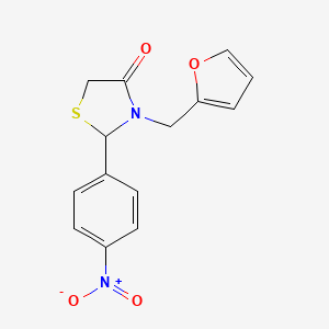 molecular formula C14H12N2O4S B5200339 3-(2-furylmethyl)-2-(4-nitrophenyl)-1,3-thiazolidin-4-one 