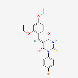 molecular formula C21H19BrN2O4S B5200348 1-(4-bromophenyl)-5-(2,4-diethoxybenzylidene)-2-thioxodihydro-4,6(1H,5H)-pyrimidinedione 