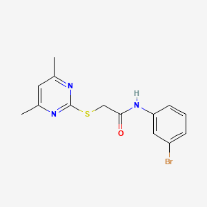 molecular formula C14H14BrN3OS B5200356 N-(3-bromophenyl)-2-[(4,6-dimethyl-2-pyrimidinyl)thio]acetamide 