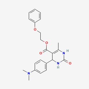 molecular formula C22H25N3O4 B5200367 2-phenoxyethyl 4-[4-(dimethylamino)phenyl]-6-methyl-2-oxo-1,2,3,4-tetrahydro-5-pyrimidinecarboxylate 