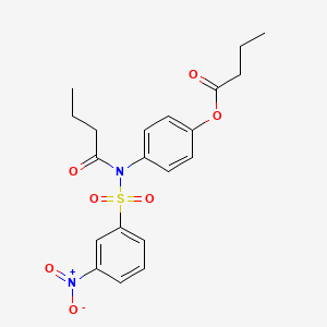 molecular formula C20H22N2O7S B5200380 4-{butyryl[(3-nitrophenyl)sulfonyl]amino}phenyl butyrate 