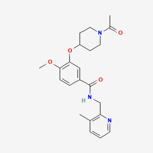 molecular formula C22H27N3O4 B5200381 3-[(1-acetyl-4-piperidinyl)oxy]-4-methoxy-N-[(3-methyl-2-pyridinyl)methyl]benzamide 
