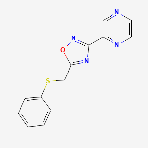 molecular formula C13H10N4OS B5200387 2-{5-[(phenylthio)methyl]-1,2,4-oxadiazol-3-yl}pyrazine 