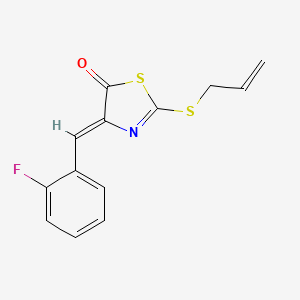 molecular formula C13H10FNOS2 B5200431 2-(allylthio)-4-(2-fluorobenzylidene)-1,3-thiazol-5(4H)-one 