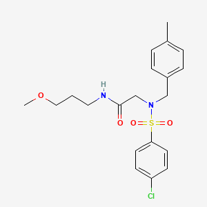 molecular formula C20H25ClN2O4S B5200436 N~2~-[(4-chlorophenyl)sulfonyl]-N~1~-(3-methoxypropyl)-N~2~-(4-methylbenzyl)glycinamide 