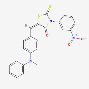 molecular formula C23H17N3O3S2 B5200439 5-{4-[methyl(phenyl)amino]benzylidene}-3-(3-nitrophenyl)-2-thioxo-1,3-thiazolidin-4-one 