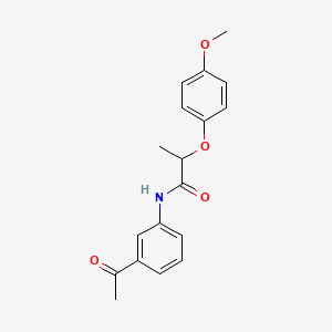molecular formula C18H19NO4 B5200443 N-(3-acetylphenyl)-2-(4-methoxyphenoxy)propanamide 