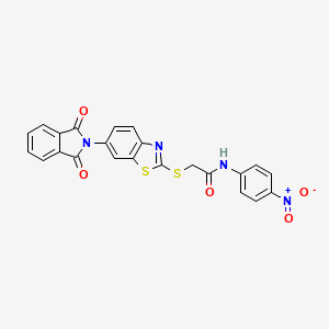 molecular formula C23H14N4O5S2 B5200448 2-{[6-(1,3-dioxo-1,3-dihydro-2H-isoindol-2-yl)-1,3-benzothiazol-2-yl]thio}-N-(4-nitrophenyl)acetamide 