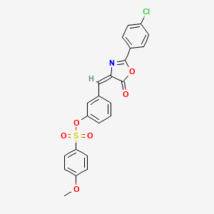 3-{[2-(4-chlorophenyl)-5-oxo-1,3-oxazol-4(5H)-ylidene]methyl}phenyl 4-methoxybenzenesulfonate