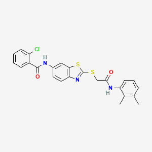 molecular formula C24H20ClN3O2S2 B5200507 2-chloro-N-[2-({2-[(2,3-dimethylphenyl)amino]-2-oxoethyl}thio)-1,3-benzothiazol-6-yl]benzamide 