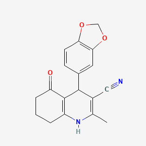 molecular formula C18H16N2O3 B5200513 4-(1,3-benzodioxol-5-yl)-2-methyl-5-oxo-1,4,5,6,7,8-hexahydro-3-quinolinecarbonitrile 