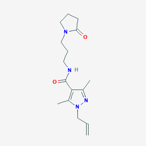 molecular formula C16H24N4O2 B5200518 1-allyl-3,5-dimethyl-N-[3-(2-oxo-1-pyrrolidinyl)propyl]-1H-pyrazole-4-carboxamide 