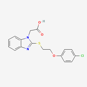 molecular formula C17H15ClN2O3S B5200524 (2-{[2-(4-chlorophenoxy)ethyl]thio}-1H-benzimidazol-1-yl)acetic acid 