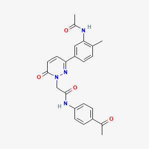 molecular formula C23H22N4O4 B5200538 2-[3-[3-(acetylamino)-4-methylphenyl]-6-oxo-1(6H)-pyridazinyl]-N-(4-acetylphenyl)acetamide 