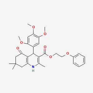molecular formula C30H35NO7 B5200543 2-phenoxyethyl 2,7,7-trimethyl-5-oxo-4-(2,4,5-trimethoxyphenyl)-1,4,5,6,7,8-hexahydro-3-quinolinecarboxylate 