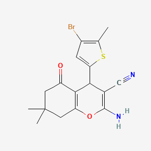 molecular formula C17H17BrN2O2S B5200547 2-amino-4-(4-bromo-5-methyl-2-thienyl)-7,7-dimethyl-5-oxo-5,6,7,8-tetrahydro-4H-chromene-3-carbonitrile 
