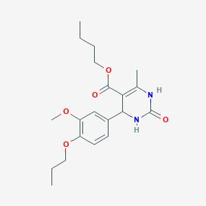 molecular formula C20H28N2O5 B5200552 butyl 4-(3-methoxy-4-propoxyphenyl)-6-methyl-2-oxo-1,2,3,4-tetrahydro-5-pyrimidinecarboxylate 