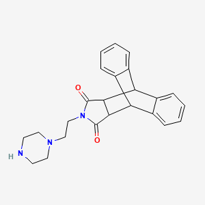 molecular formula C24H25N3O2 B5200554 17-[2-(1-piperazinyl)ethyl]-17-azapentacyclo[6.6.5.0~2,7~.0~9,14~.0~15,19~]nonadeca-2,4,6,9,11,13-hexaene-16,18-dione 