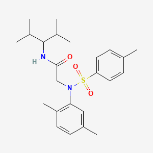 molecular formula C24H34N2O3S B5200572 N~2~-(2,5-dimethylphenyl)-N~1~-(1-isopropyl-2-methylpropyl)-N~2~-[(4-methylphenyl)sulfonyl]glycinamide 