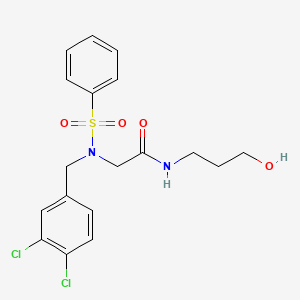 molecular formula C18H20Cl2N2O4S B5200578 N~2~-(3,4-dichlorobenzyl)-N~1~-(3-hydroxypropyl)-N~2~-(phenylsulfonyl)glycinamide 