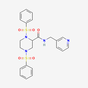 1,4-bis(phenylsulfonyl)-N-(3-pyridinylmethyl)-2-piperazinecarboxamide