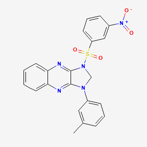 molecular formula C22H17N5O4S B5200627 1-(3-methylphenyl)-3-[(3-nitrophenyl)sulfonyl]-2,3-dihydro-1H-imidazo[4,5-b]quinoxaline 
