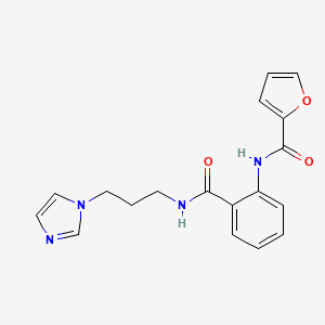molecular formula C18H18N4O3 B5200643 N-[2-({[3-(1H-imidazol-1-yl)propyl]amino}carbonyl)phenyl]-2-furamide 