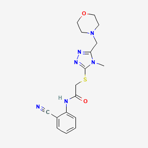 molecular formula C17H20N6O2S B5200669 N-(2-cyanophenyl)-2-{[4-methyl-5-(4-morpholinylmethyl)-4H-1,2,4-triazol-3-yl]thio}acetamide 