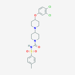 molecular formula C24H29Cl2N3O4S B520067 4-[4-(3,4-dichlorophenoxy)piperidin-1-yl]-N-(4-methylphenyl)sulfonylpiperidine-1-carboxamide 