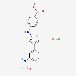 molecular formula C18H16BrN3O3S B5200701 4-({4-[3-(acetylamino)phenyl]-1,3-thiazol-2-yl}amino)benzoic acid hydrobromide 
