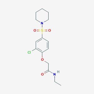 molecular formula C15H21ClN2O4S B5200740 2-[2-chloro-4-(1-piperidinylsulfonyl)phenoxy]-N-ethylacetamide 