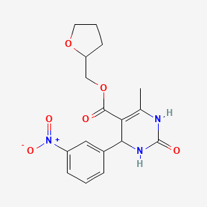 molecular formula C17H19N3O6 B5200746 tetrahydro-2-furanylmethyl 6-methyl-4-(3-nitrophenyl)-2-oxo-1,2,3,4-tetrahydro-5-pyrimidinecarboxylate 
