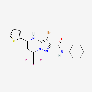 3-bromo-N-cyclohexyl-5-(2-thienyl)-7-(trifluoromethyl)-4,5,6,7-tetrahydropyrazolo[1,5-a]pyrimidine-2-carboxamide