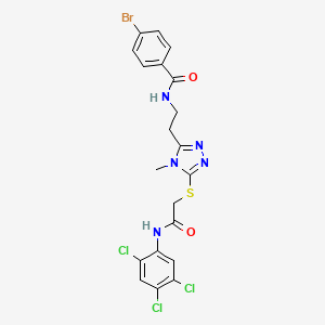 molecular formula C20H17BrCl3N5O2S B5200757 4-bromo-N-{2-[4-methyl-5-({2-oxo-2-[(2,4,5-trichlorophenyl)amino]ethyl}thio)-4H-1,2,4-triazol-3-yl]ethyl}benzamide 