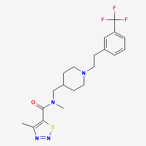 molecular formula C20H25F3N4OS B5200769 N,4-dimethyl-N-[(1-{2-[3-(trifluoromethyl)phenyl]ethyl}-4-piperidinyl)methyl]-1,2,3-thiadiazole-5-carboxamide 