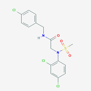 molecular formula C16H15Cl3N2O3S B5200801 N~1~-(4-chlorobenzyl)-N~2~-(2,4-dichlorophenyl)-N~2~-(methylsulfonyl)glycinamide 