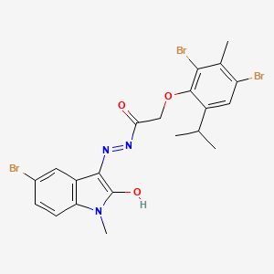 molecular formula C21H20Br3N3O3 B5200803 N'-(5-bromo-1-methyl-2-oxo-1,2-dihydro-3H-indol-3-ylidene)-2-(2,4-dibromo-6-isopropyl-3-methylphenoxy)acetohydrazide 