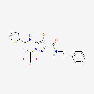 molecular formula C20H18BrF3N4OS B5200816 3-bromo-N-(2-phenylethyl)-5-(2-thienyl)-7-(trifluoromethyl)-4,5,6,7-tetrahydropyrazolo[1,5-a]pyrimidine-2-carboxamide 