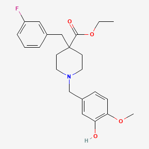 molecular formula C23H28FNO4 B5200820 ethyl 4-(3-fluorobenzyl)-1-(3-hydroxy-4-methoxybenzyl)-4-piperidinecarboxylate 