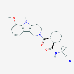 (1R,2R)-N-(1-cyanocyclopropyl)-2-(6-methoxy-1,3,4,5-tetrahydropyrido[4,3-b]indole-2-carbonyl)cyclohexane-1-carboxamide
