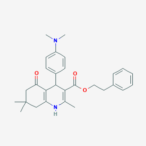 molecular formula C29H34N2O3 B5200845 2-phenylethyl 4-[4-(dimethylamino)phenyl]-2,7,7-trimethyl-5-oxo-1,4,5,6,7,8-hexahydro-3-quinolinecarboxylate 