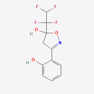 molecular formula C11H9F4NO3 B5200851 3-(2-hydroxyphenyl)-5-(1,1,2,2-tetrafluoroethyl)-4,5-dihydro-5-isoxazolol 