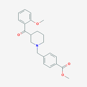 molecular formula C22H25NO4 B5200875 methyl 4-{[3-(2-methoxybenzoyl)-1-piperidinyl]methyl}benzoate 