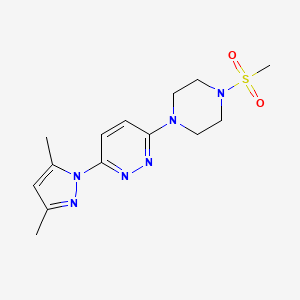 molecular formula C14H20N6O2S B5200883 3-(3,5-dimethyl-1H-pyrazol-1-yl)-6-[4-(methylsulfonyl)-1-piperazinyl]pyridazine 